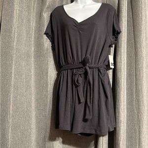 New Women’s Short Sleeve Belted Knit Top - XXL